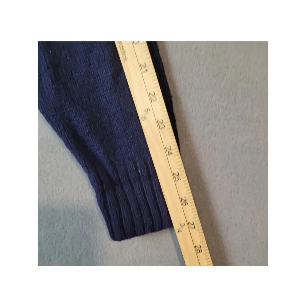 VTG Fox Collection Navy Wool Blend Sweater M Heritage Knit